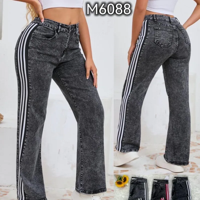 Pantalones de Mezclilla con Rayas