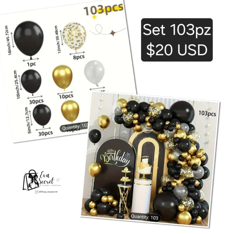 Set 103pz de globos para cumpleaños