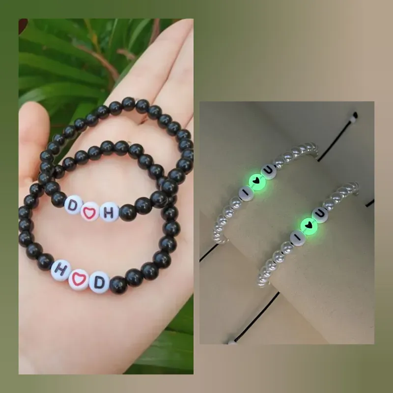 Pareja de cuentas de 6mm y lunetas