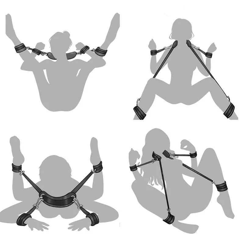 ‼️Set BDSM de Ataduras – Muñequeras y Tobilleras para Juegos Fetiche‼️