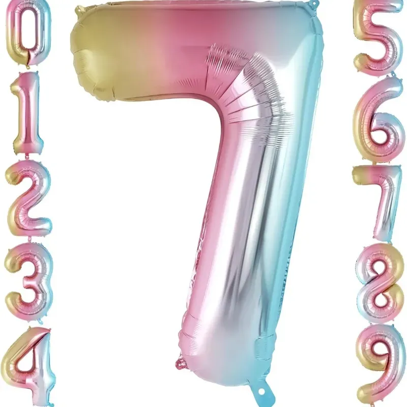 Globo foil número 7 tornasol