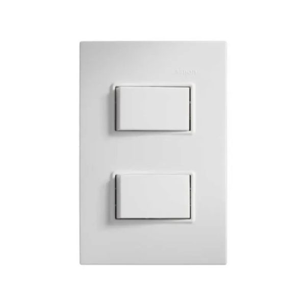 Interruptores de 2 vías con placa de montaje, color blanco. Referencia: 23260-90 2.   1710000004