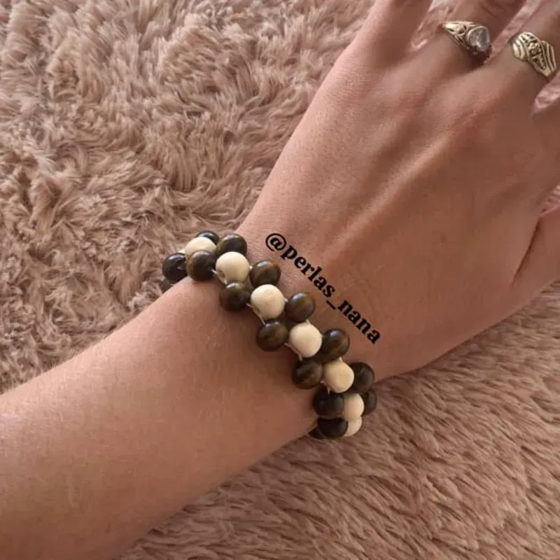 Pulsera de madera Makrame