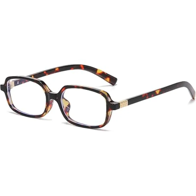 Gafas cuadradas animal print cristal transparente