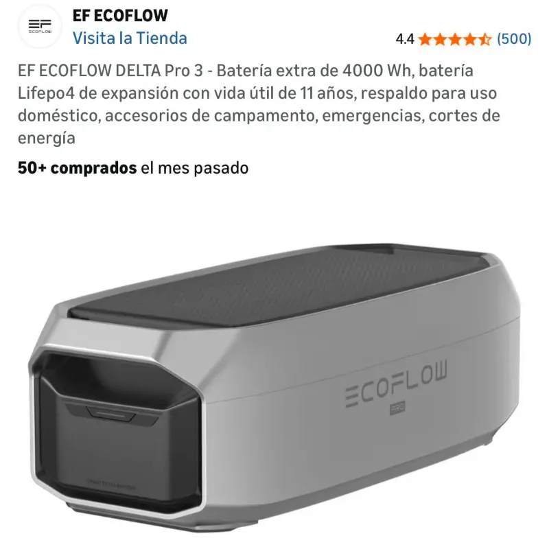 BATERÍA EXTRA ECOFLOW DELTA PRO 3