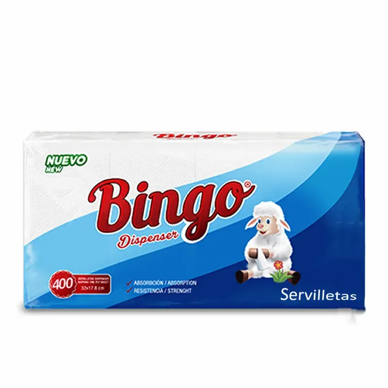 SERVILLETA BINGO, PACK DE 40, C/60 UND 1002688 PRECIO 0.34