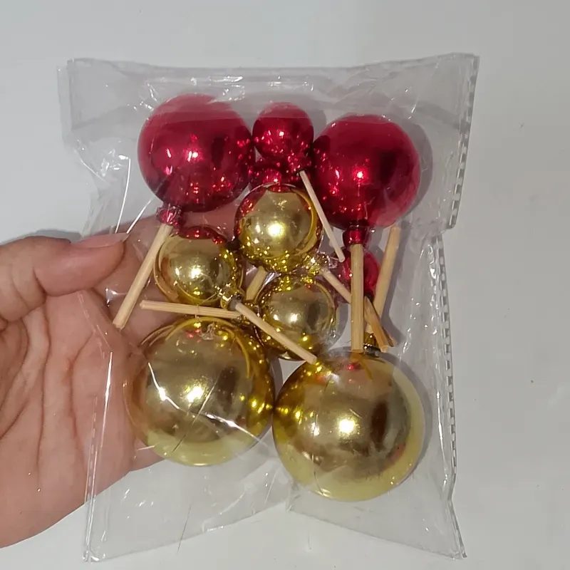 Esferas plásticas | rojo+oro