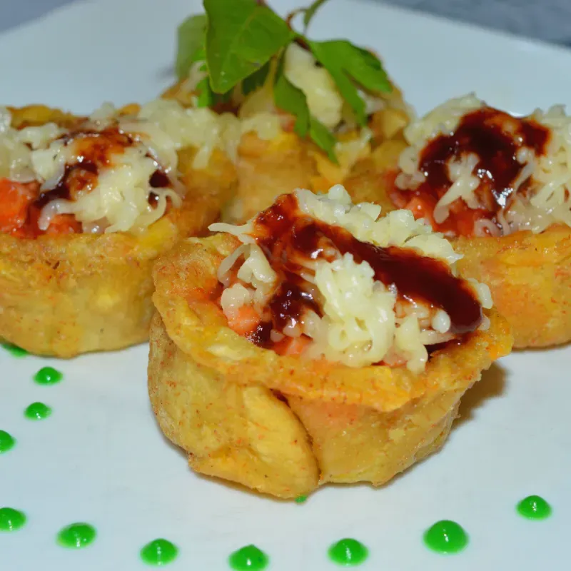 Tostones Rellenos con Queso Gouda