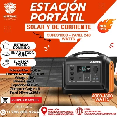 Estacion Oupes 1800 + Panel 240 watts
