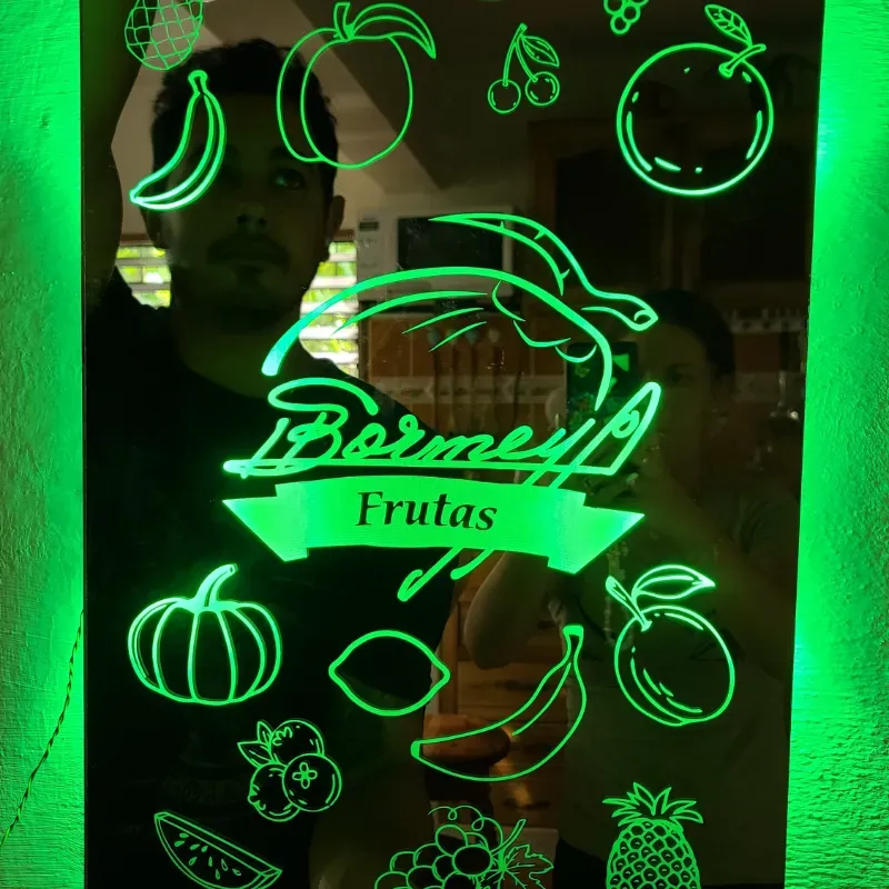 Espejo grabado retroiluminado