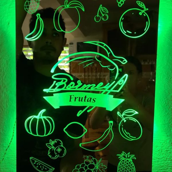 Espejo grabado retroiluminado