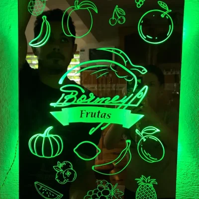 Espejo grabado retroiluminado