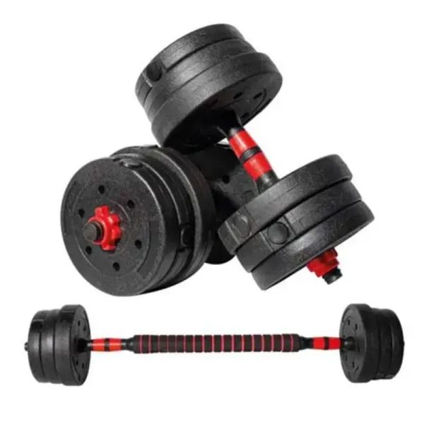 SET de Mancuernas Redondas Ajustables con Barra (10Kg y 30Kg)