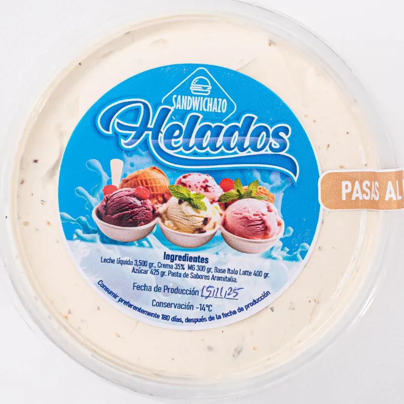 Helado Italiano Pasas al Ron