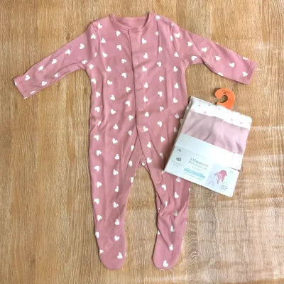 Pack de 3 bodys de mangas largas color rosado