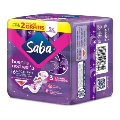 Toallas Femeninas Saba nocturna con alas