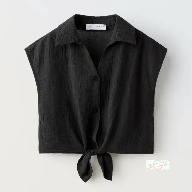 Blusa denim negra ZARA