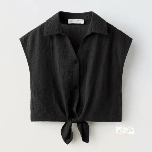 Blusa denim negra ZARA