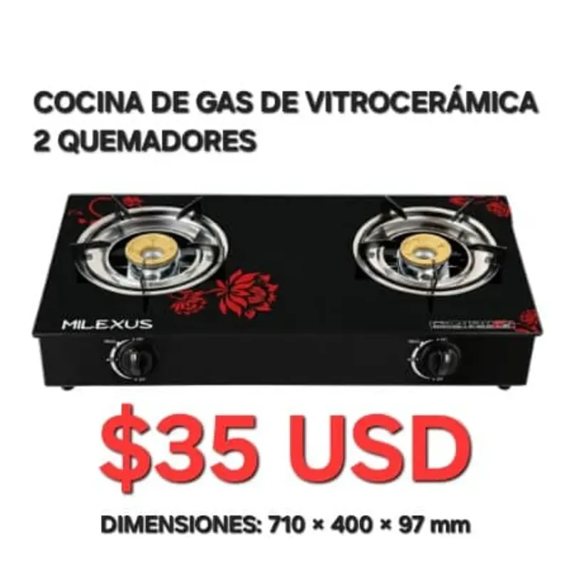 Cocina de Vitrocerámica Milexus 2 hornillas