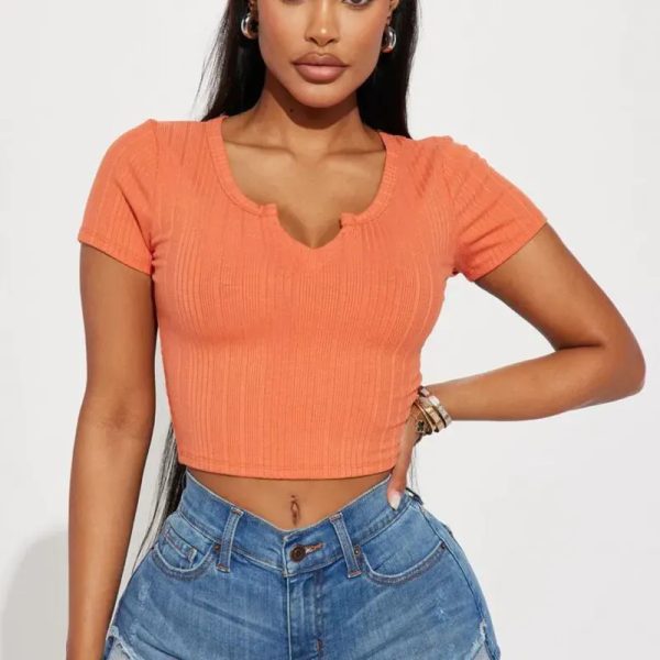 Pulover corto naranja