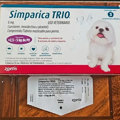 SIMPÁRICA TRÍO 6 MG (2.5- 5 KG)