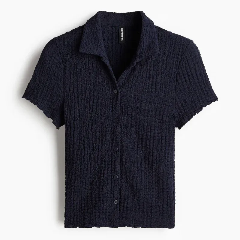 Camisa manga corta H&M azul marino