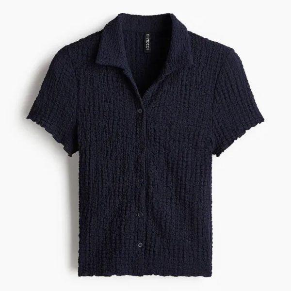 Camisa manga corta H&M azul marino