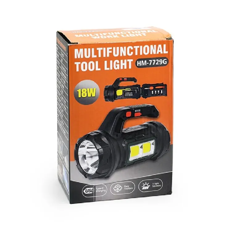 Linterna recargable con herramientas