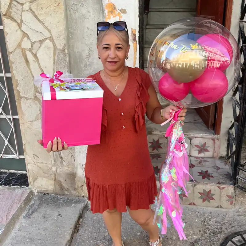 Caja grande con globo burbuja