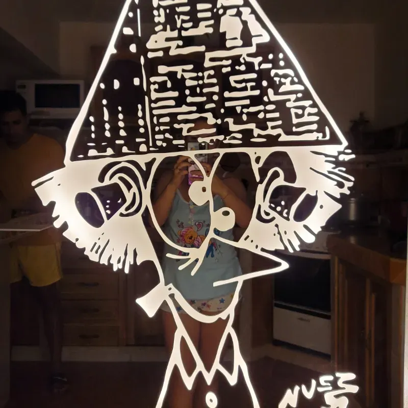 Espejo grabado retroiluminado