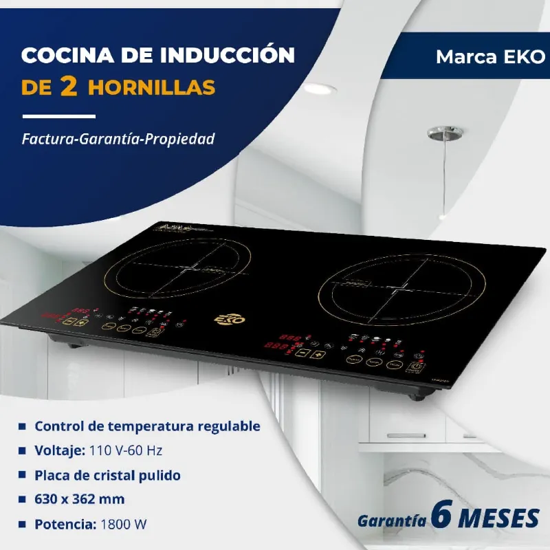  *Cocina de Inducción de dos Hornillas Marca EKO*