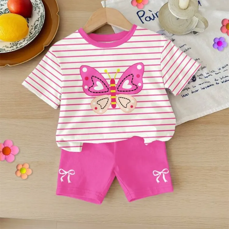 Conjunto mariposa a rayas