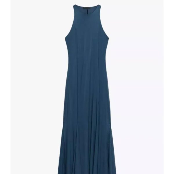 Vestido azul entallado