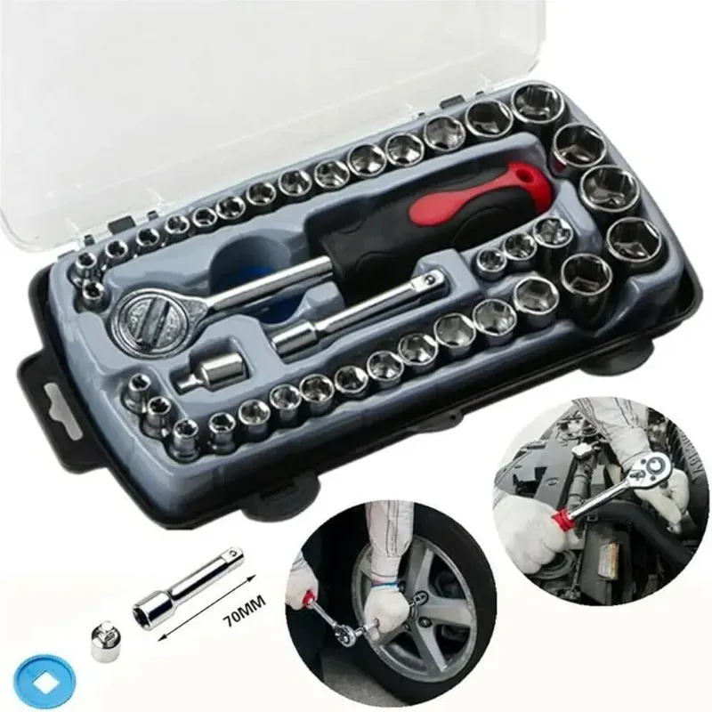 Juego de Llaves de Vaso (Cubos) 40 Piezas -Marca:Diesel Tools  Modelo:ADP25