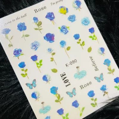 Calcomanía flores azules