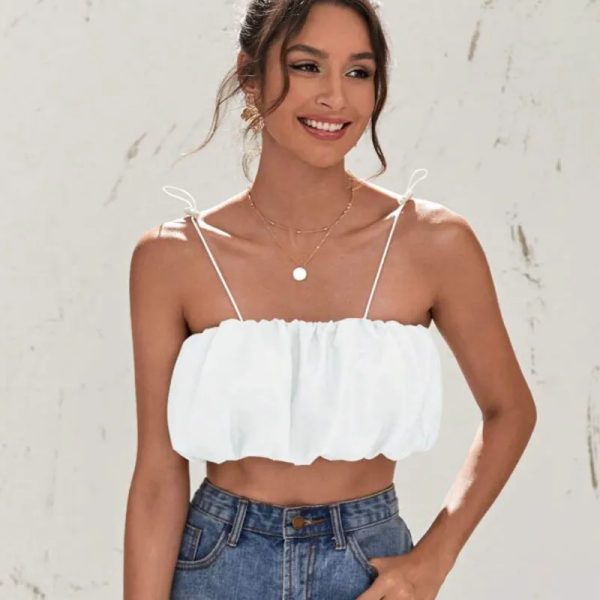Top blanco de tirantes