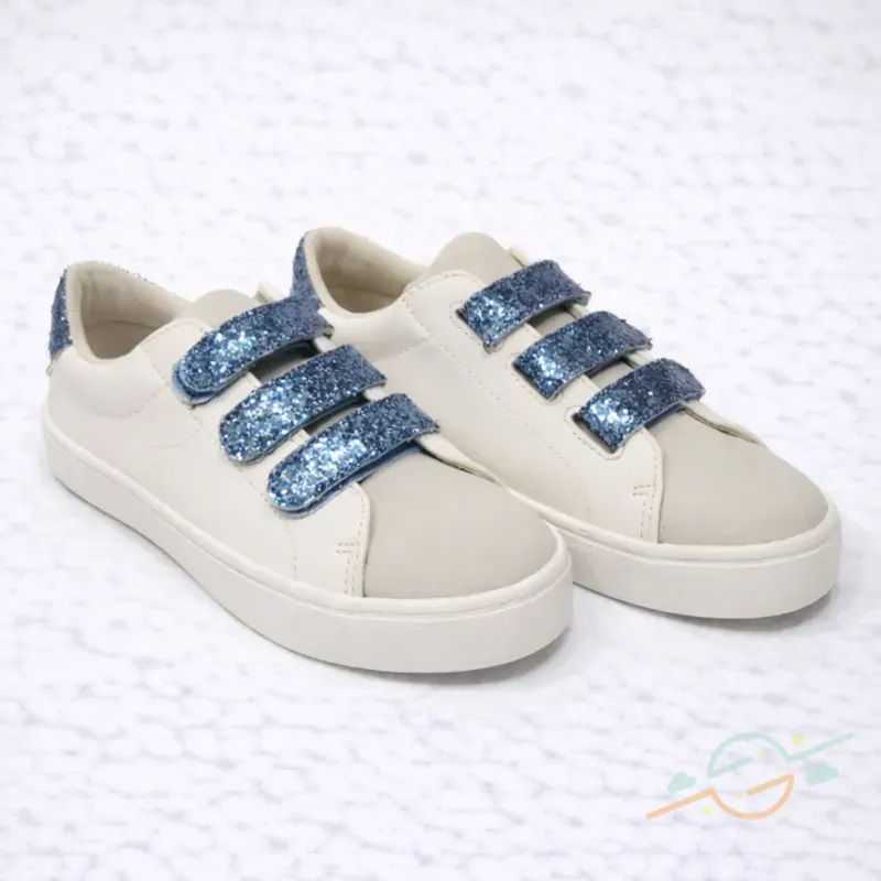 Tenis blanco azul brillo LEFTIES