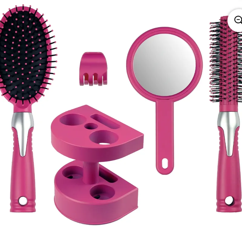 Juego de Cepillos para el Cabello de 5 Piezas, Adultos y Adolescentes, Rosa