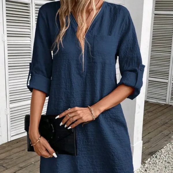  Vestido de mangas 3/4 — Azul Marino