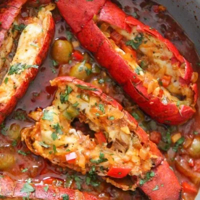 Langosta a la salsa de tomate cubana