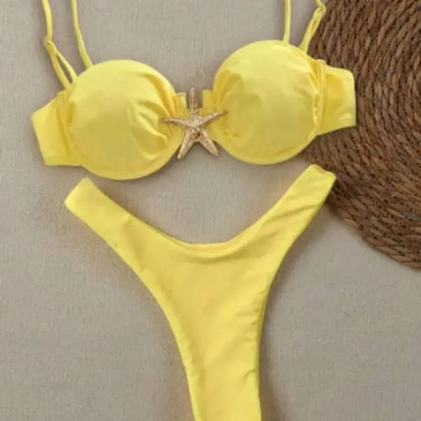  Bikini con estrella dorada — Amarillo