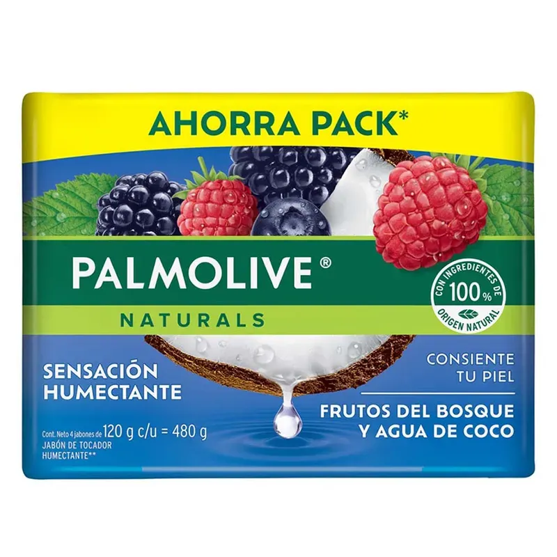 Pack de jabón Palmolive Naturals de frutos del bosque y agua de coco 