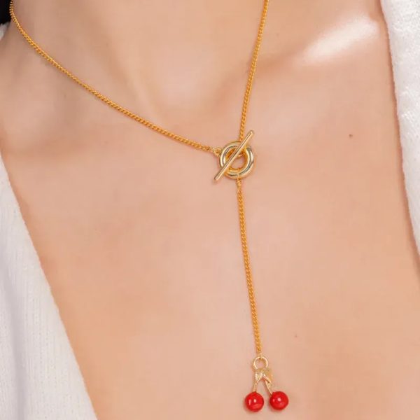 Corbatín Broche Cerezas + Aretes