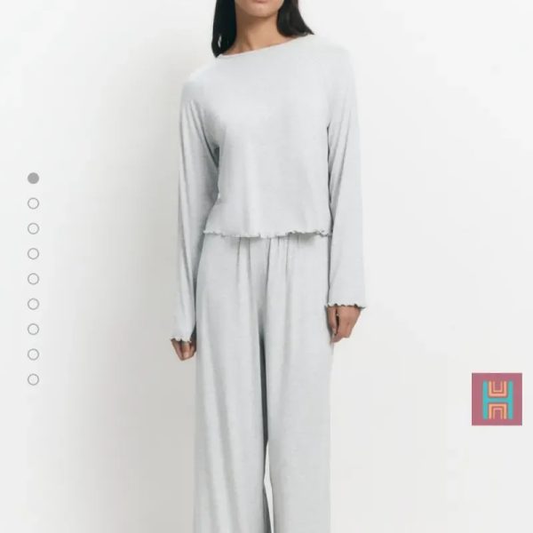 CONJUNTO PIJAMA FLUIDO GRIS 0101