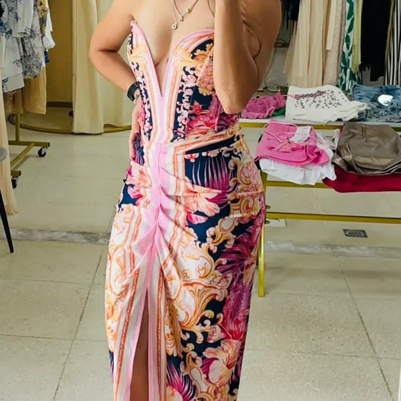 Set de saya y top estampado