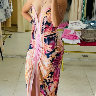 Set de saya y top estampado