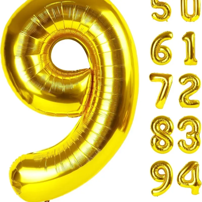 Globo foil número 9 dorado