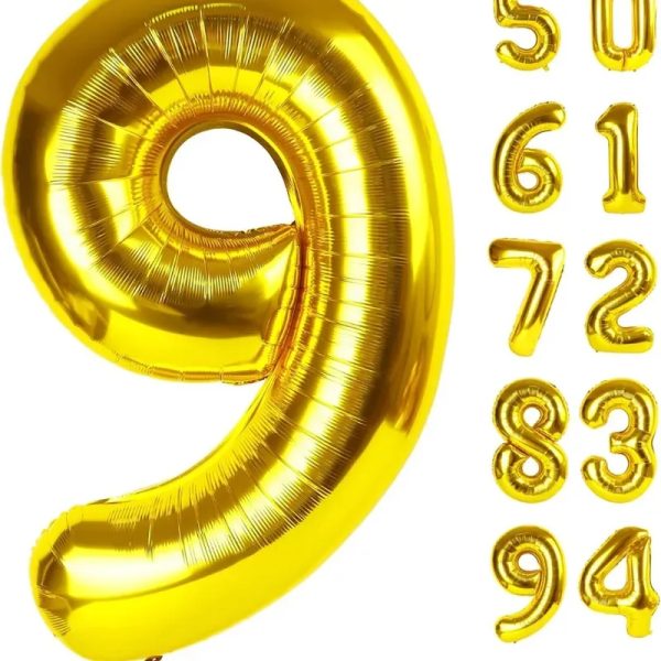 Globo foil número 9 dorado