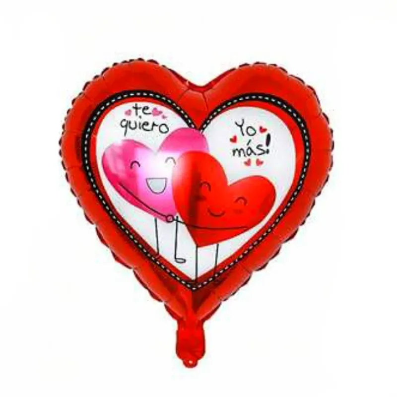 Globo de corazón con diseño de 18" 02