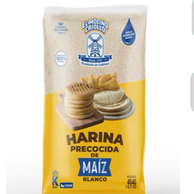 Harina Precocida de Maíz Blanco El Molino Criollo